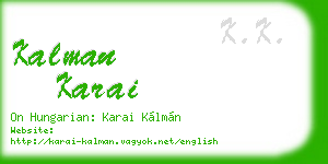 kalman karai business card