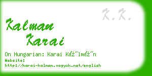 kalman karai business card